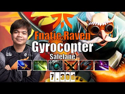 Gyrocopter Safelane | Fnatic.Raven | 7.30D GYROCOPTER HARD GAME COMEBACK | 7.30d Gameplay Highlights