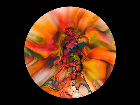 (371) Bloom Pour Technique ~ Beautiful Oranges ~ Acrylic Fluid Painting