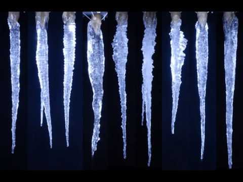 9 random rotating icicles from the Icicle Atlas (time lapse)