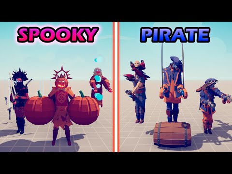 NEW SPOOKY TEAM vs NEW PIRATE TEAM - Totally Accurate Battle Simulator | TABS