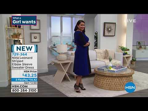 Nina Leonard Striped Elbow Sleeve Sweater Dress