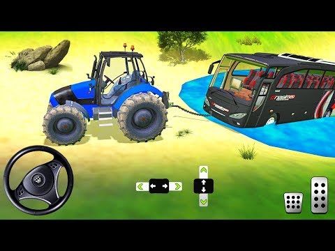 Offroad Towing Chained Tractor Bus 2019 - Tow Tractor Rescue Simulator - Android Gameplay