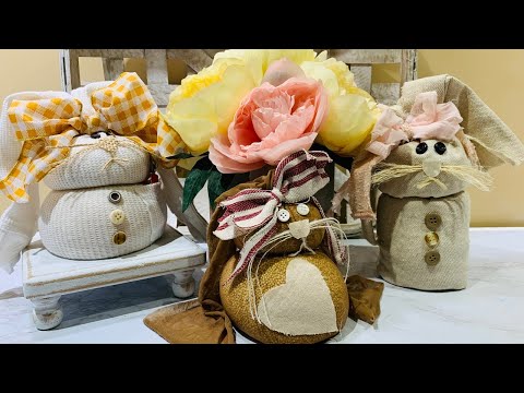 DIY NO-SEW FABRIC & SOCK BUNNIES/Spring Easter Craft Ideas (91)