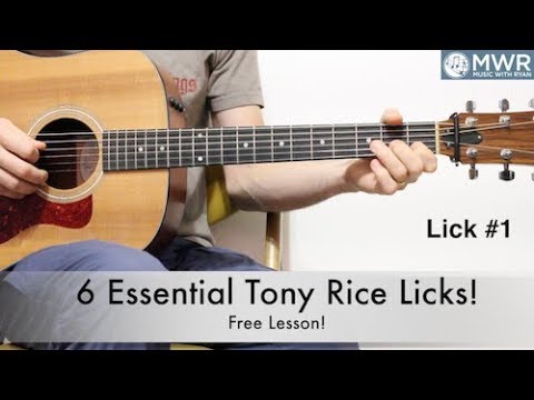 6 Tony Rice Licks - Bluegrass Guitar Lesson! FREE!