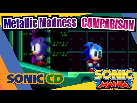 Sonic Mania and Sonic CD (Metallic Madness Zone) Side by Side Comparison