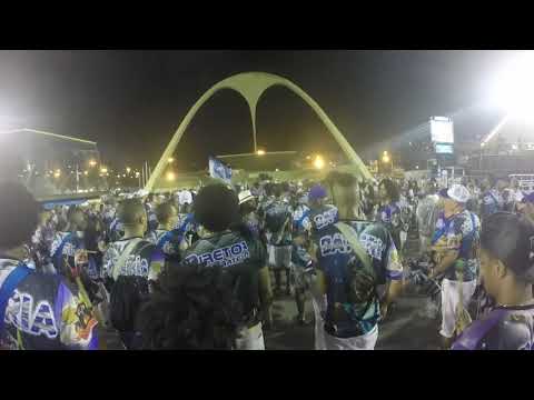 Bateria da Portela no ensaio técnico do Sambódromo