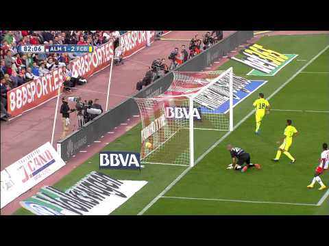 Gol de Jordi Alba (1-2) en el UD Almería - FC Barcelona - HD