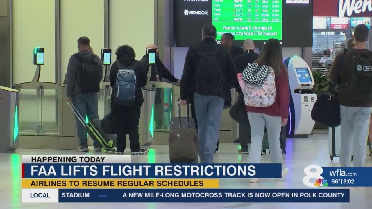 FAA lifts flight reductions, TPA among airports returning to normal