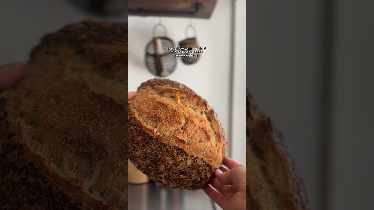 How to make a rustic seeded sourdough loaf! 🍞 with your normal sourdough dough 👩‍🍳
