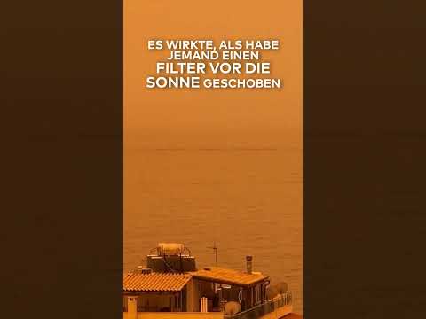 ATHEN: Sahara-Sand-Spektakel - Wetterphänomen taucht Griechenland in Orange! | WELT #shorts
