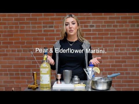 Pear and Elderflower Martini with Barfly Mixology Gear