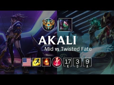 Akali Mid vs Twisted Fate - NA Challenger Patch 8.22