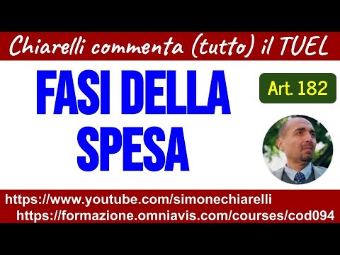 Chiarelli comments on the entire TUEL - Article 182 - Spending Phases (March 6, 2023)