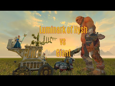 Luminark of Hysh vs Giant (Large and Small Units Size). Battle Testing. Total War Warhammer II