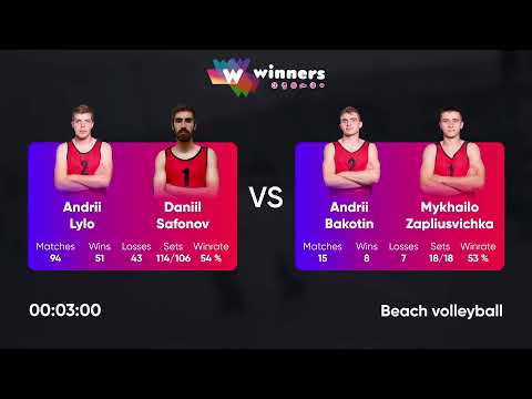 22:10 A. Lylo / D. Safonov - A. Bakotin / M. Zapliusvichka 16.12.2022 | Winners Beach Volleyball
