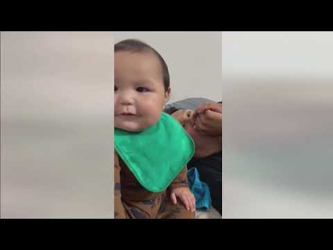Seven-month-old baby practices ‘moose call’ with his grandpa | APTN News