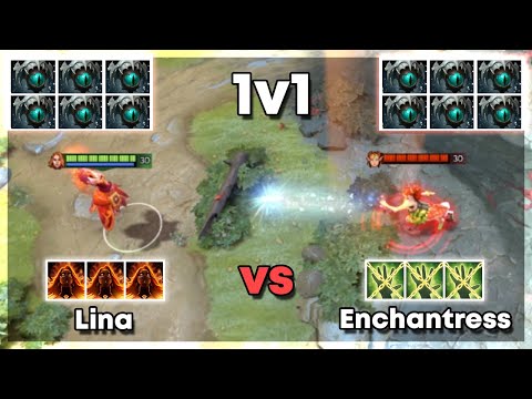 6x Skadi Lina vs 6x Skadi Enchantress - Dota 2 1v1