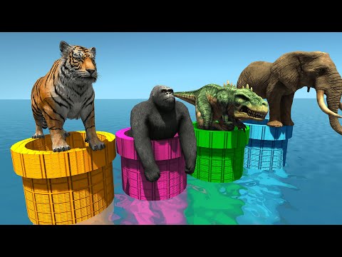 Lucky water pipe selection Gorilla, Dinosaur, Tiger, Buffalo, Elephant 4K