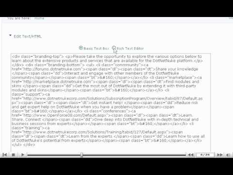 How to work with tables and format text in DotNetNuke - DotNetNuke Tutorials