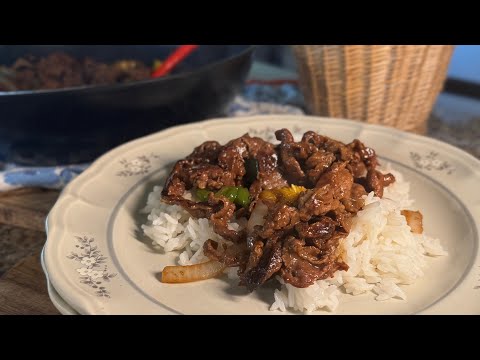Easy shaved beef stir fry.