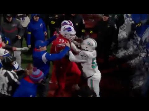 Bills & Dolphins HEATED Moment after Josh Allen Late HIT 👀