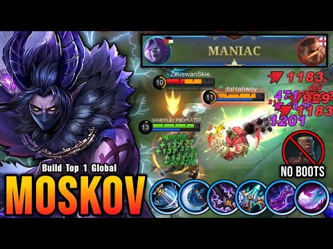 21 Kills!! Moskov Maximum Damage Build, Almost SAVAGE!! - Build Top 1 Global Moskov ~ MLBB