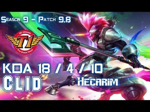 SKT T1 Clid HECARIM vs NIDALEE Jungle - Patch 9.8 KR Ranked