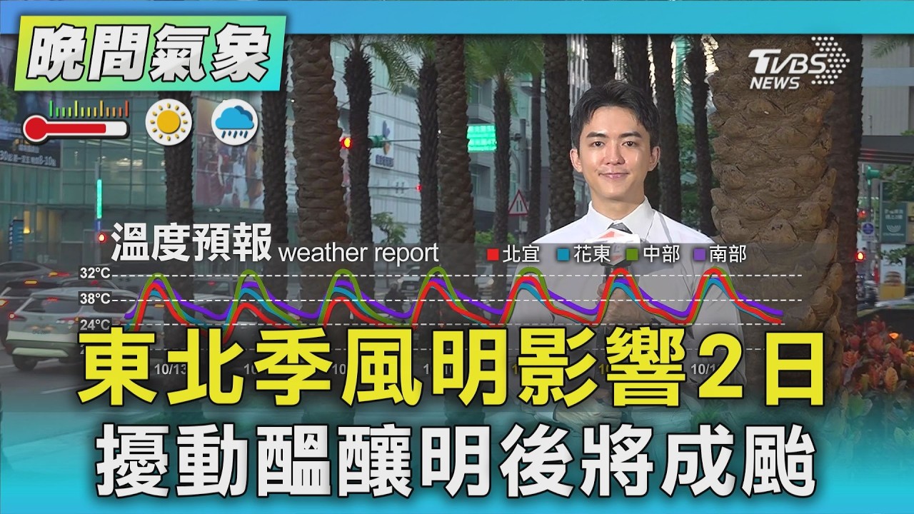 天氣/東北季風明影響2日 擾動醞釀明後將成颱｜氣象主播 吳軒彤｜TVBS氣象站｜TVBS新聞20261013 @TVBSNEWS01