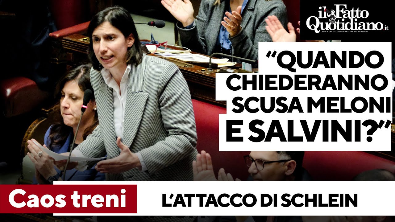 Trasporti, Schlein punge Meloni: "Diranno che quando c'era lei nemmeno un treno era in orario'"