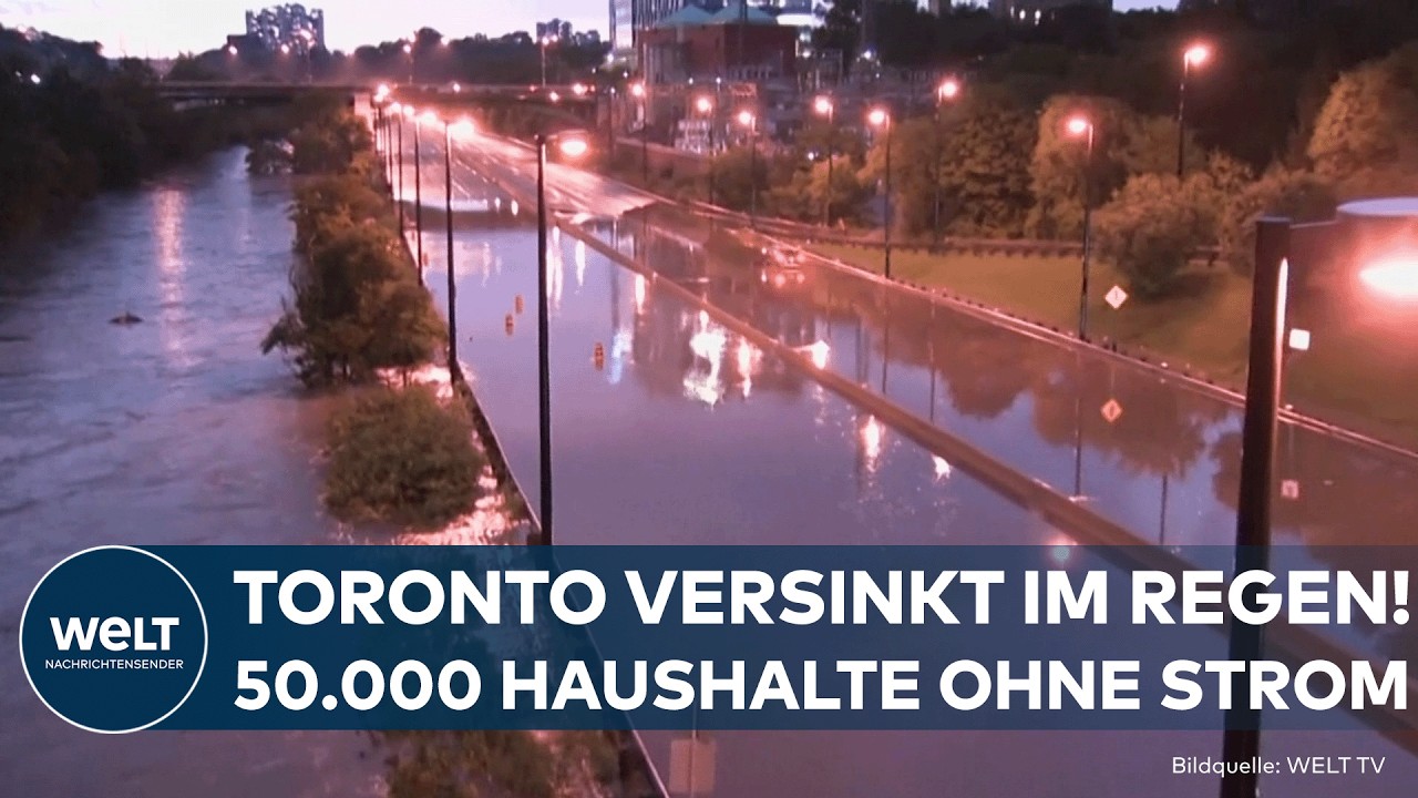 TORONTO: Heftiger Sturm setzt Metropole unter Wasser – 50.000 Haushalte ohne Strom!