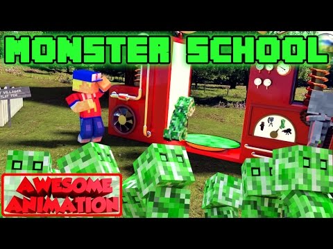 Monster School: Baby Creeper Escape Challenge - Minecraft Real Life Animation