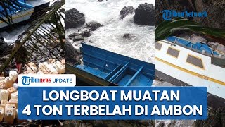Longboat Bawa 4 Ton Minyak Tanah Terbelah di Perairan Pantai Lia Tikungan Goa usai Tabrak Karang