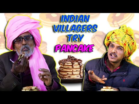 Villagers Try Pancake For First Time !  Tribal People Try Pancake