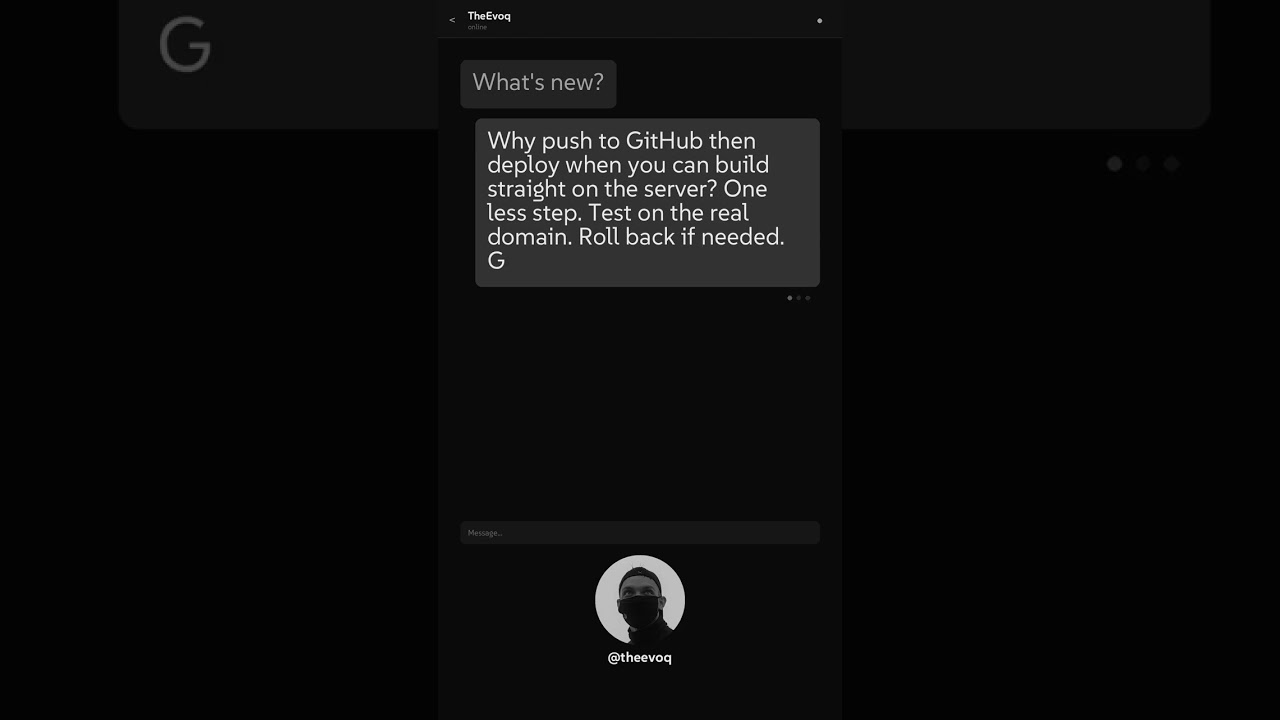 I don't use GitHub. Never needed it.