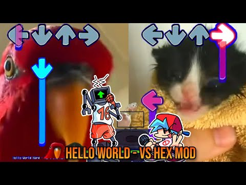 Hello World BUT Red Birb GUMI VS TOWEL Cat - FNF VS Hex Mod Animation