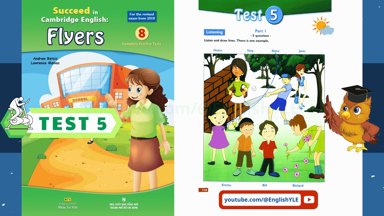 Flyers 8 Complete Practice Tests 5 SUCCEED - Listening Test 5 (ĐÁP ÁN trong phần mô tả)