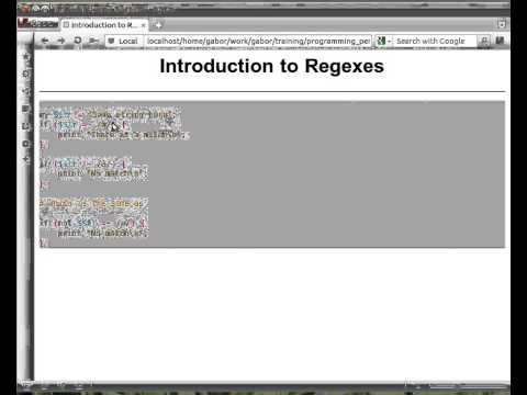 Beginner Perl Maven tutorial: 8.3 - Simple use of Regex