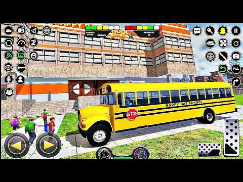 School Bus Coach Driver Games | Bus Driver Picks Up Students and Teachers | Android Gameplay