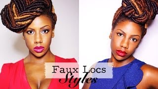 Faux Locs Styles: Braided Bun and Fishtail Braid Updo