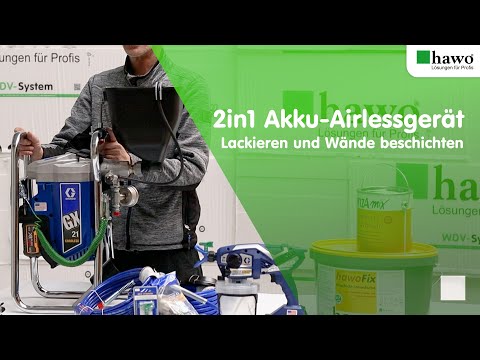 Airless Akku Spritzgerät 2in1 lackieren und Wände beschichten / spritzen - Behälter und Saugschlauch