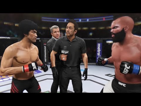 Bruce Lee vs. Mr T (EA Sports UFC 2) - CPU vs. CPU - Crazy UFC 👊🤪