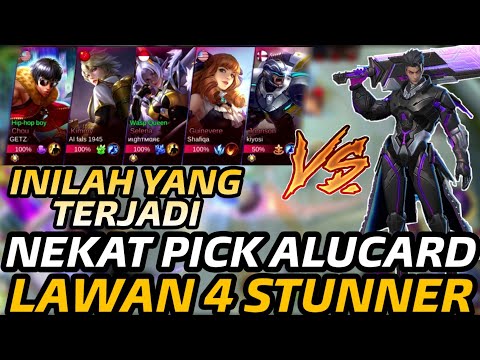 INILAH AKIBAT NEKAT PICK ALUCARD MELAWAN 4 HERO STUNER WKWK - Mobile Legends