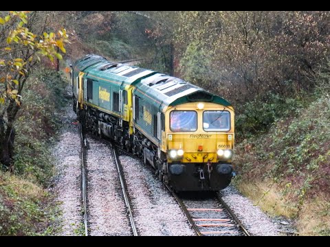 Freightliner Class 66 No's. 66618 & 66607 & 66615 on 0K98 Hope - Crewe B.H on 04.12.21 - HD