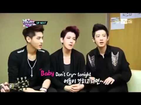 130704 EXO Baby Don`t Cry + RingDingDong - Kris, Baekhyun & Chanyeol [Back Stage]