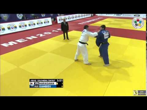 Judo 2015 Grand Slam Tyumen: Harasawa (JPN) - Kambiev (RUS) [+100kg] final
