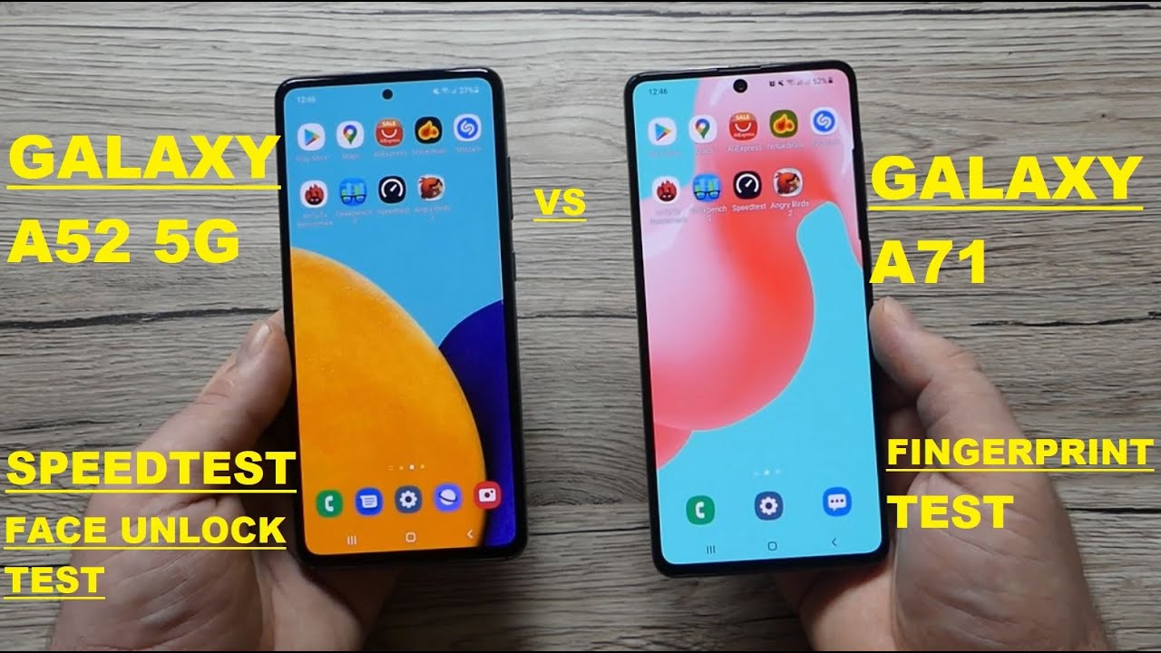 GALAXY A52 5G vs GALAXY A71 - SPEEDTEST & FINGERPRINT TEST COMPARISON ! Any Difference ?