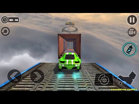 Impossible Stunt Car Tracks 3D: Green Car Driving Stunts All Levels Completed  - Android GamePlay
