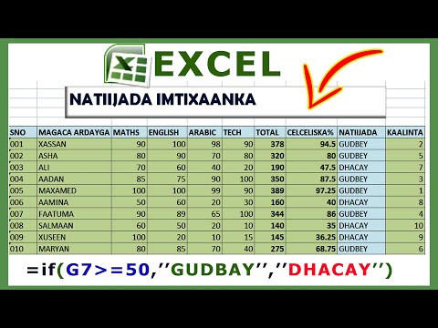 Ms-Excel - Natiijada imtixaanka sida loo sameeyo Part 1 | xisaabaad baa ku jira
