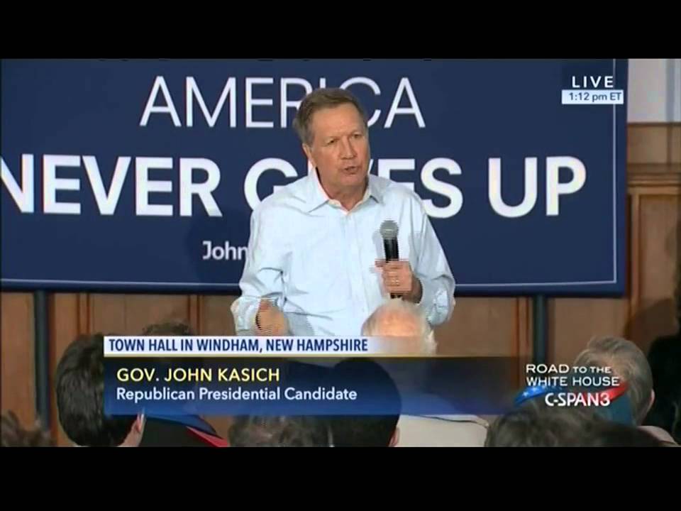 John Kasich Tells Woman Voting in Dem Primary That He's a Good Compromise Between Hillary and Bernie - YouTube