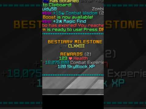 Accidentally claiming the bestiary combat XP EARLY… #minecraft #skyblock #hypixelskyblock #hypixel